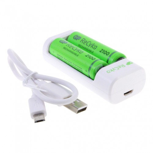 Зарядное устройство для GP E211 210AAHCN-2B2 +2*AA2100 USB Charge