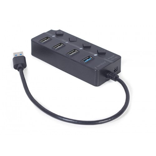USB-хаб Gembird UHB-U3P1U2P3P-01 on/off (1xUSB3.1 + 3xUSB2.0 port)
