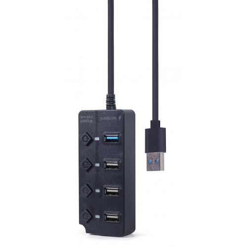 USB-хаб Gembird UHB-U3P1U2P3P-01 on/off (1xUSB3.1 + 3xUSB2.0 port)