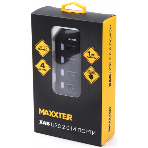 USB-хаб Maxxter HU2A-4P-AC-02 (4xUSB port)