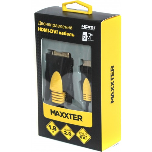 Кабель Maxxter CCBP-HDMI-DVI-1.8, 1.8m (gold)