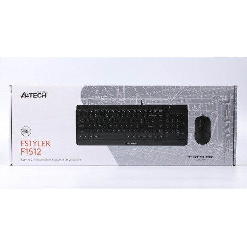 Комплект клавиатура и мышь A4Tech F1512 Fstyler black