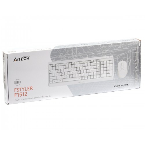 Комплект клавиатура и мышь A4Tech F1512 Fstyler white