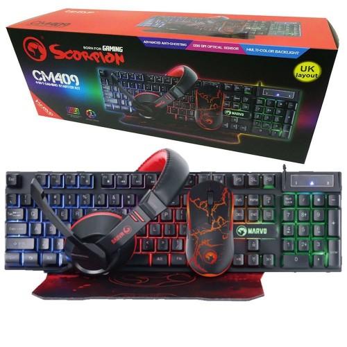 Комплект Marvo CM409 4in1 Gaming Starter Kit
