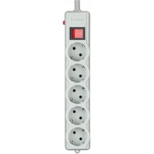 Мережевий фільтр Gembird SPG5-G-15G-PRO 4.5m grey