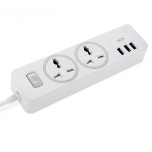Мережевий фільтр XO WL04 (3xUSB/2xSocket) 1.8m. white