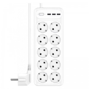 Мережевий фільтр XO WL07 (3xUSB/10xSocket) white