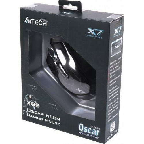 Мышь A4Tech X89 Maze Oscar Neon, USB