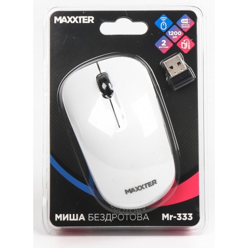 Мышь беспроводная Maxxter Mr-333-W White