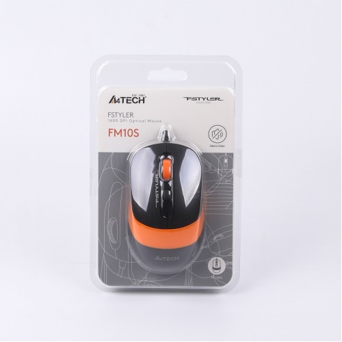 Мышь проводная A4Tech FM10S Fstyler Orange