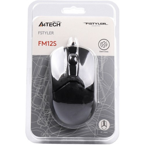 Мышь проводная A4Tech FM12S Fstyler Black