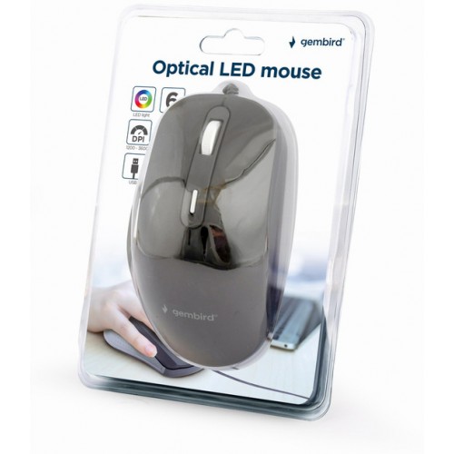 Мышь проводная Gembird MUS-6B-02, USB Black