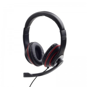 Наушники Gembird MHS-03-BKRD black/red