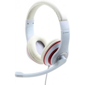 Наушники Gembird MHS-03-WTRD white/red