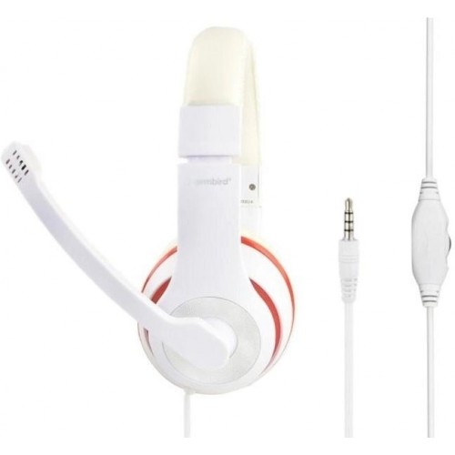 Наушники Gembird MHS-03-WTRD white/red