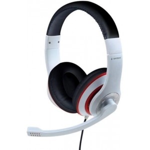 Навушники Gembird MHS-03-WTRDBK white/red/black