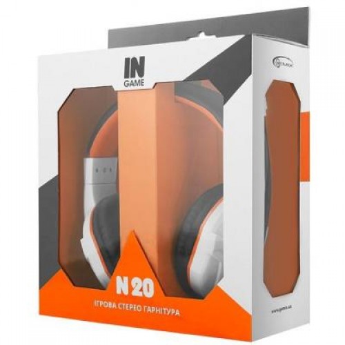 Наушники GEMIX N20 white/orange Gaming