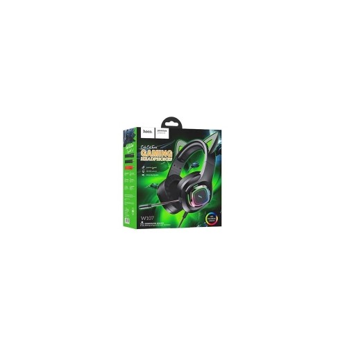 Навушники Hoco W107 Luminous Gaming black/green