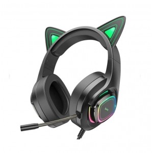 Навушники Hoco W107 Luminous Gaming black/green