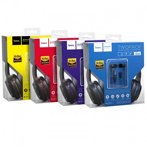 Навушники Hoco W24 Enlighten Set 2in1 Gold