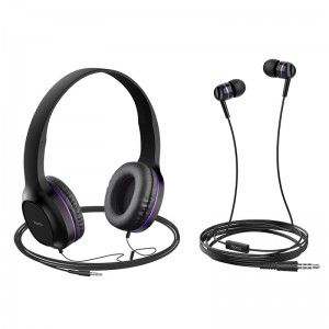 Навушники Hoco W24 Enlighten Set 2in1 Purple