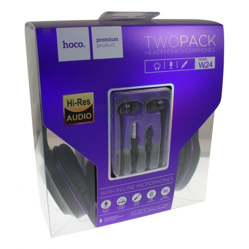 Навушники Hoco W24 Enlighten Set 2in1 Purple