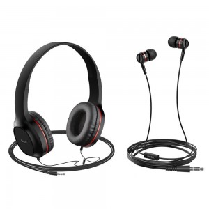 Наушники Hoco W24 Enlighten Set 2in1 red