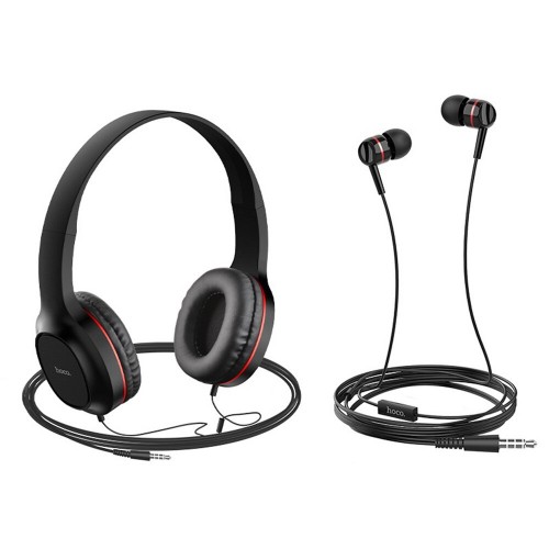 Наушники Hoco W24 Enlighten Set 2in1 red