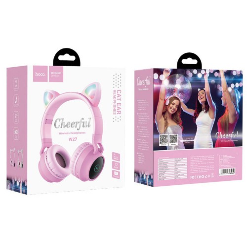 Наушники Hoco W27 Cat Ear Pink