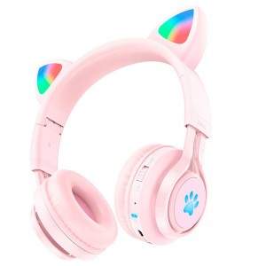 Наушники Hoco W39 Cat pink