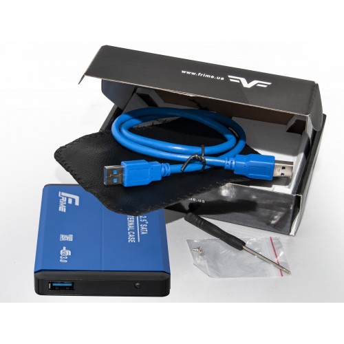 Внешний карман Frime FHE22.25U30 для 2.5" SATA HDD/SSD USB3.0 Metal blue