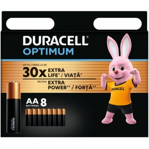 Батарейки AA Duracell LR6 MN1500 Optimum, 1x8шт.
