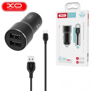 АЗУ XO TZ09 Micro (2xUSB 2.4A/Cable MicroUSB) grey