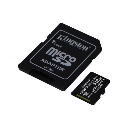 Карта памяти MicroSDXC 512Gb Kingston Canvas Select Plus Class 10 A1 UHS-I (адаптер SD)