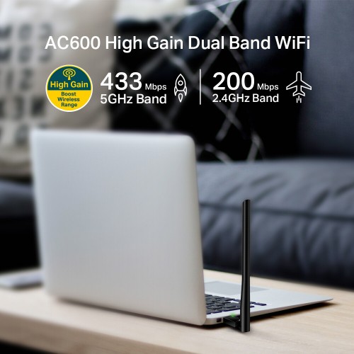WiFi адаптер TP-Link Archer T2U plus AC600, USB