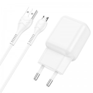 Сетевое зарядное устройство Hoco C96A Micro (USB 2.1A/Cable MicroUSB) white