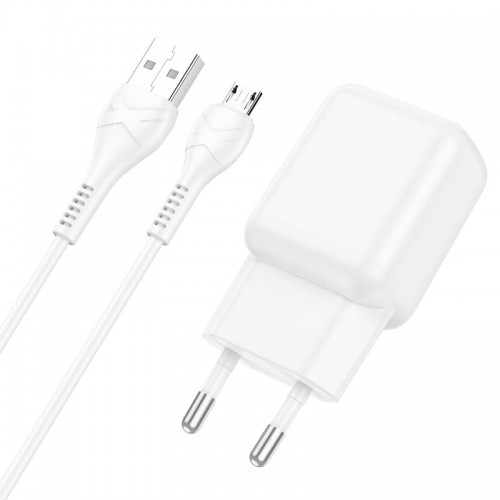 Мережевий зарядний пристрій Hoco C96A Micro (USB 2.1A/Cable MicroUSB) white