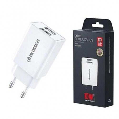 Сетевое зарядное устройство Remax WK Design WP U-119 Micro (2xUSB 2A/Cable MicroUSB) white