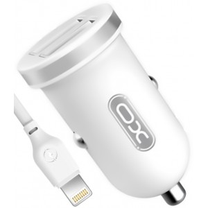 Автомобильное зарядное устройство XO TZ08 Lightning (2xUSB 2.1A/Cable Lightning) white