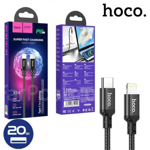 USB кабель Hoco X14 PD Type-C to Lightning 1м. black
