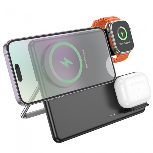 БЗП Hoco CQ1 3in1 Magnetic Wireless Fast Charger 15W black