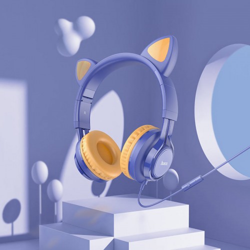 Наушники Hoco W36 Cat Night Blue
