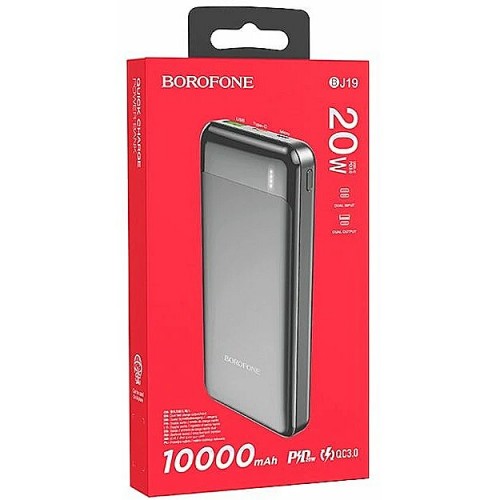Power Bank Borofone BJ19 PD+QC3.0 20W (10000mAh) black