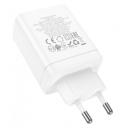 Мережевий зарядний пристрій Hoco N33 PD+QC3.0 (USB, 2xType-C, 35W) white