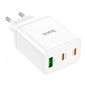 Сетевое зарядное устройство Hoco N33 PD+QC3.0 (USB, 2xType-C, 35W) white