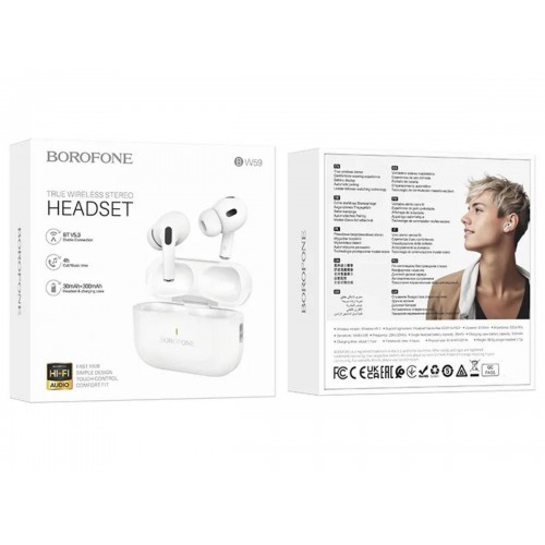 Наушники Borofone BW59 TWS white