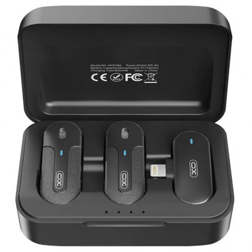 Беспроводной микрофон петличный XO MKF09B Twin Lightning Black