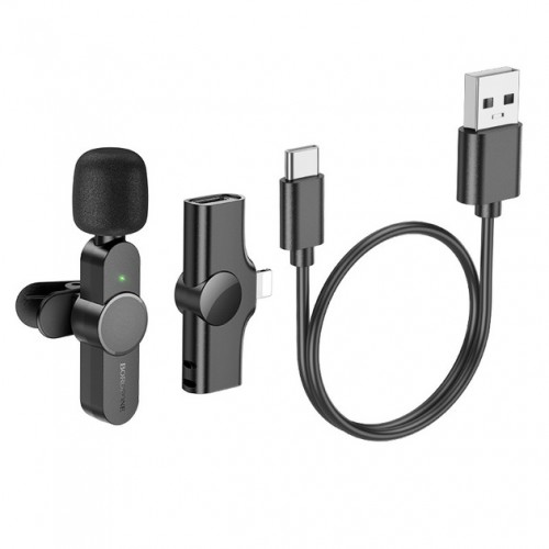 Микрофон Borofone BFK12 Wireless Lightning Black