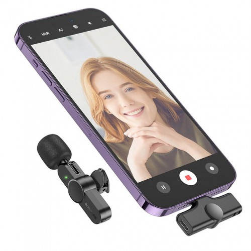 Микрофон Borofone BFK12 Wireless Lightning Black