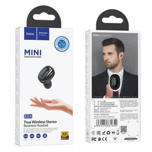 Bluetooth гарнітура Hoco E54 black